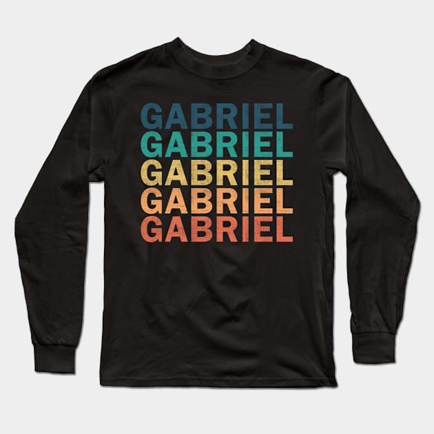 Gabriel Name T Shirt - Gabriel Vintage Retro Name Gift Item Tee Long Sleeve T-Shirt by henrietacharthadfield